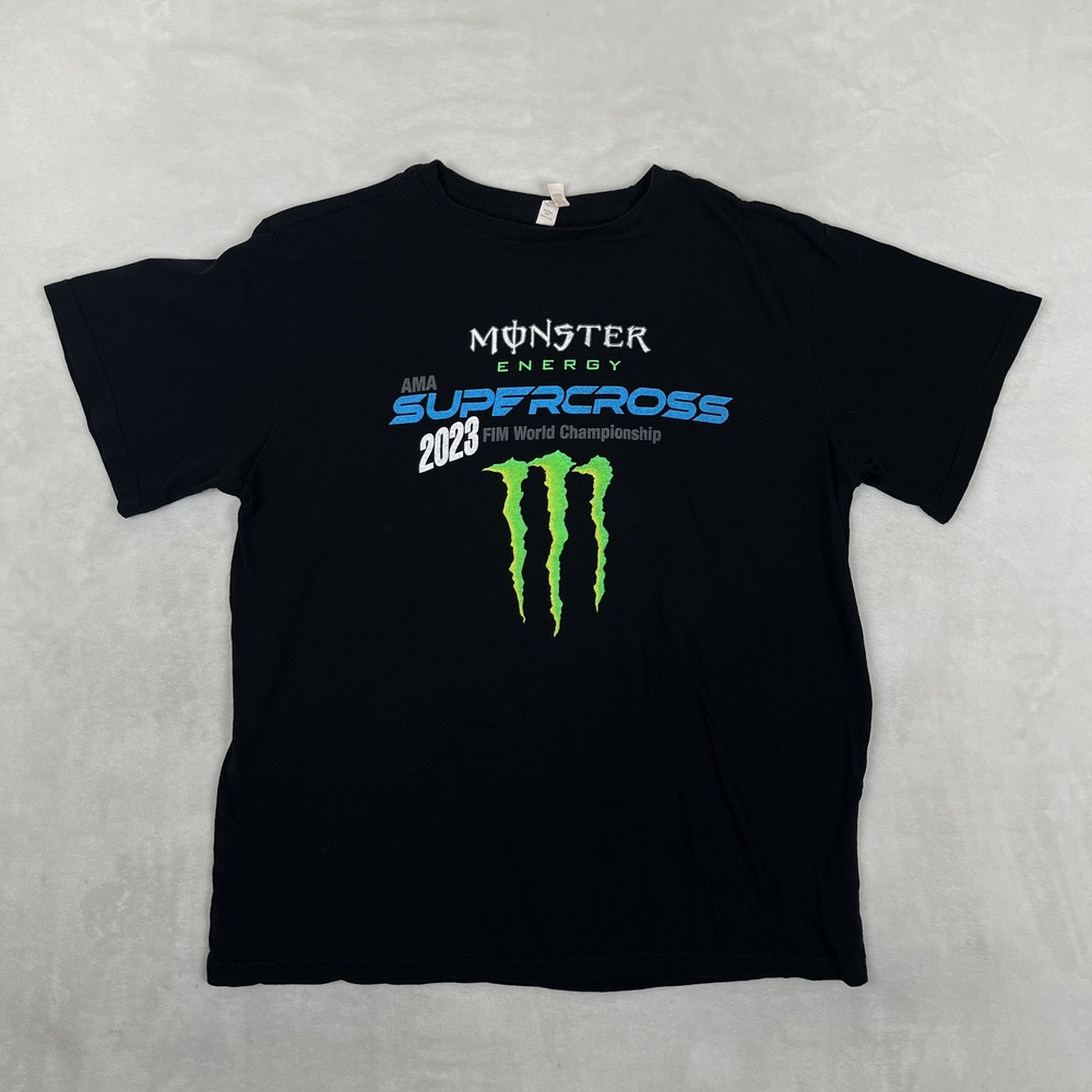 Monster Energy Supercross 2023 T-Shirt Mens Large Black AMA Motocross Racing